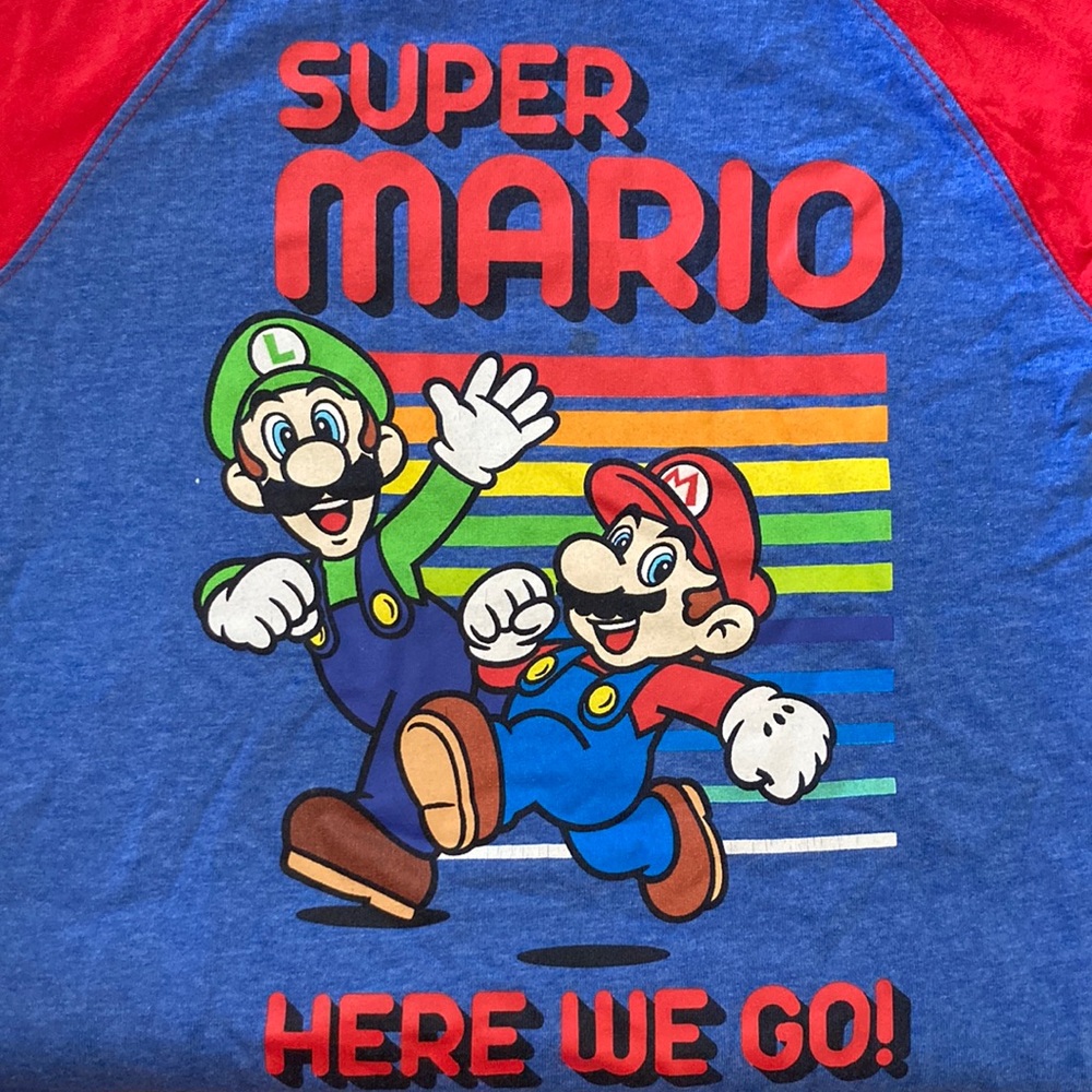 Super Mario Brothers Nintendo Rainbow Stripes “Here We Go!” Race Stripes